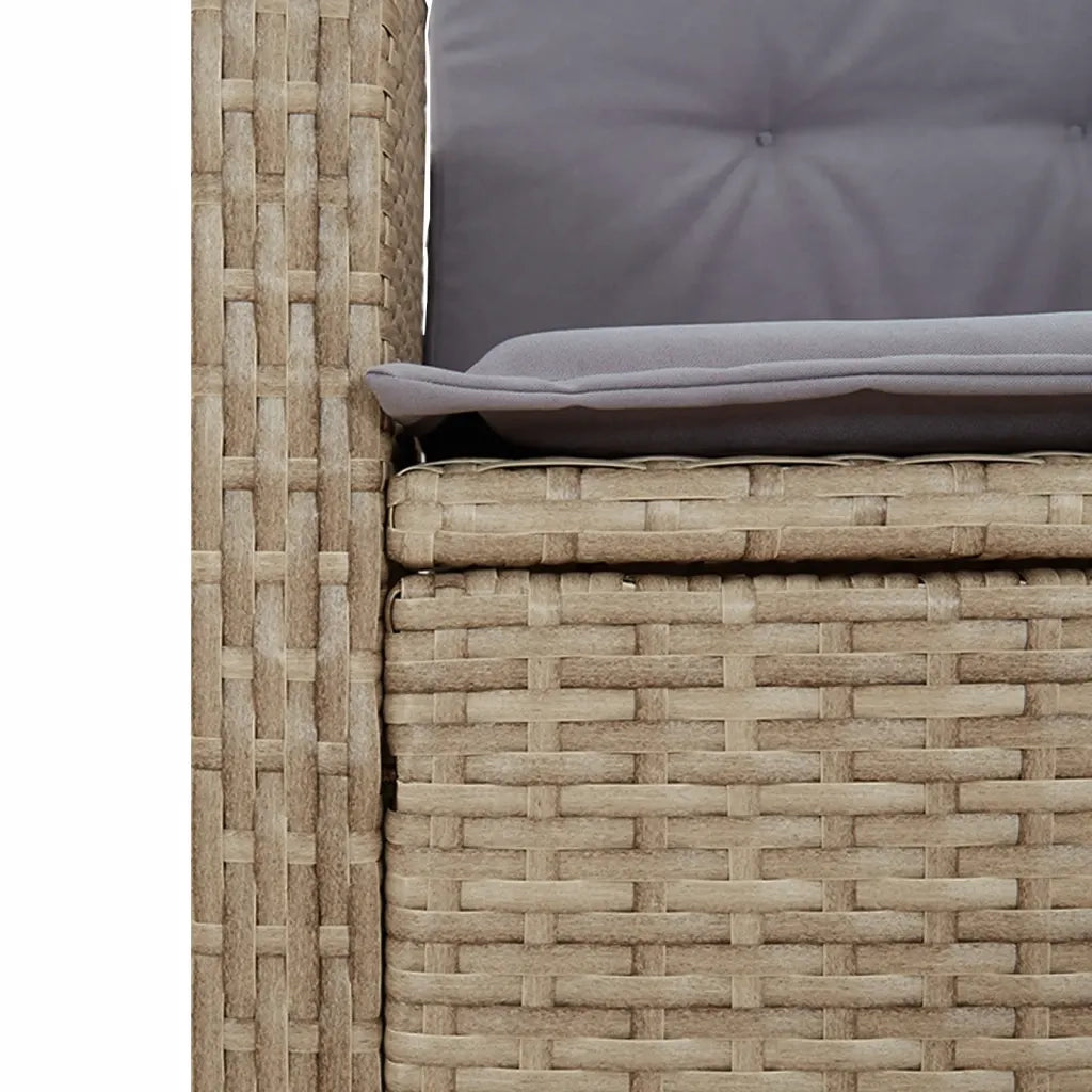 Set Pranzo da Giardino 5 pz con Cuscini Beige Misto Polyrattan