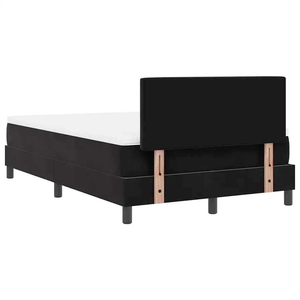 Letto a Sorgente LED con materasso Nero 120 x 200 cm Velluto 3342580