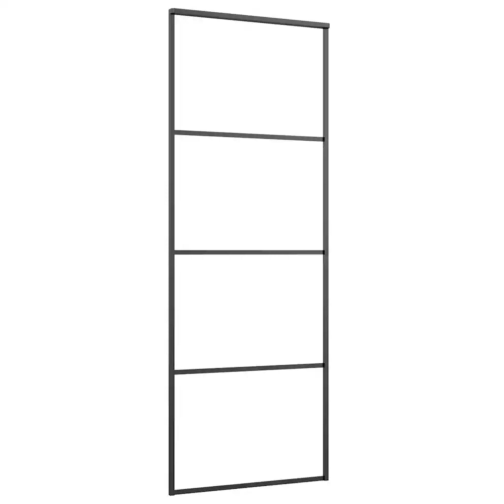 Porta Scorrevole con Ferramenta Nera 76x205 cm in Vetro ESG 3375856