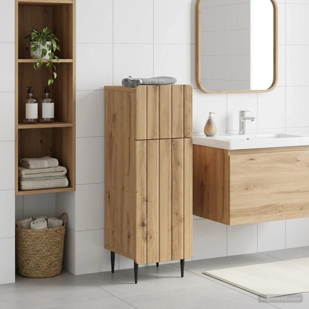 Mobiletto da Bagno ZWOLLE Rovere Artigianale 30 x 31 x 79,5 cm 896394