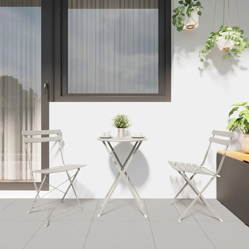 Sedia Pieghevole da Giardino 2 pcs Beige 42 x 46 x 82cm Metallo 42002959