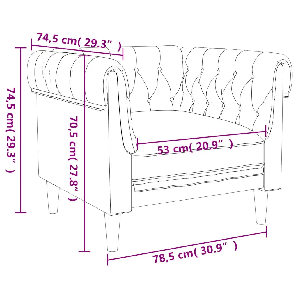 Poltrona Chesterfield in Lino 372545