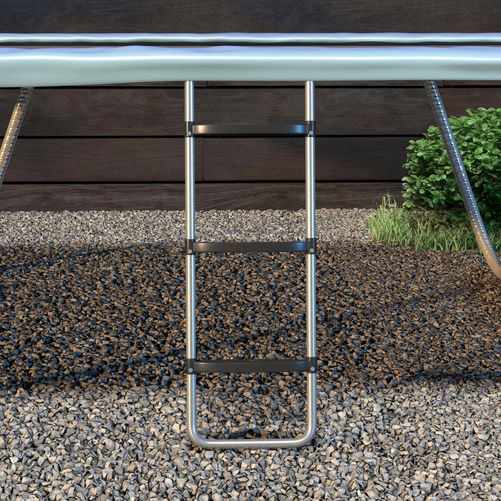 Scaletta Trampolino 3 Gradini ¨C Xylo ¨C Acciaio Argento 97x32cm
