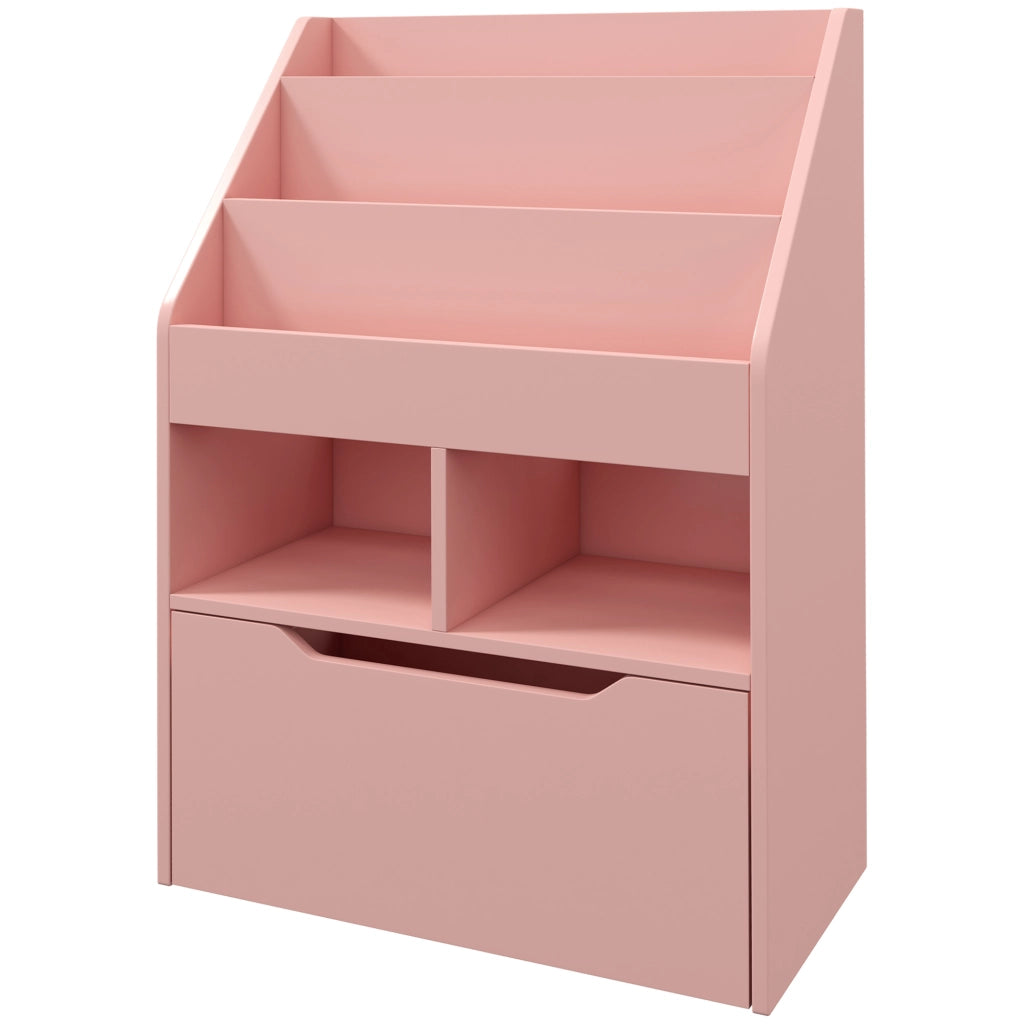 Libreria Bambini con Ripiani e Cassetto ¨C Minimal ¨C Rosa 60x30x90