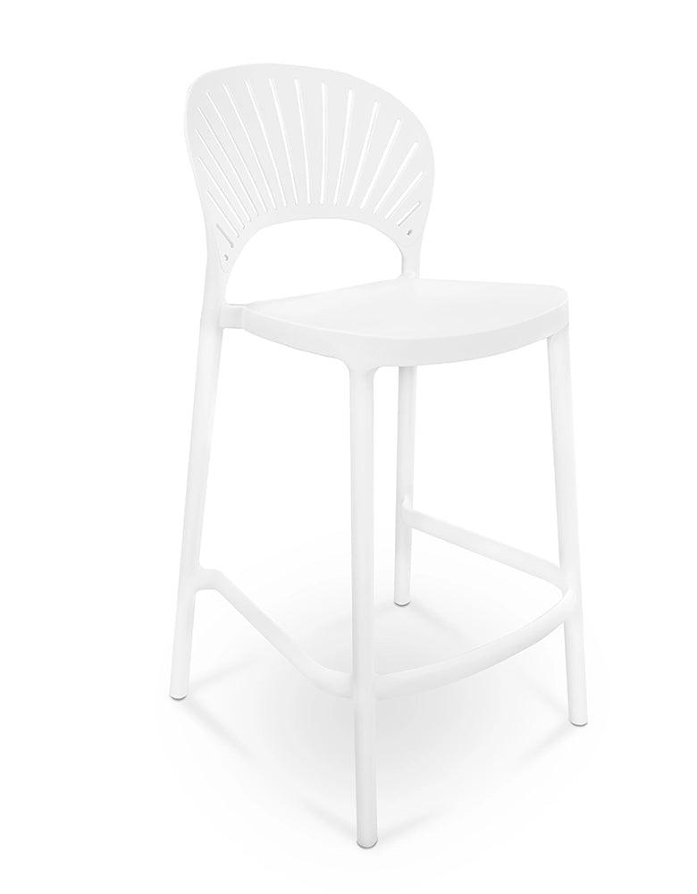 Sgabello cucina bianco in plastica, sgabello alto – Sunny - SG08SUPP