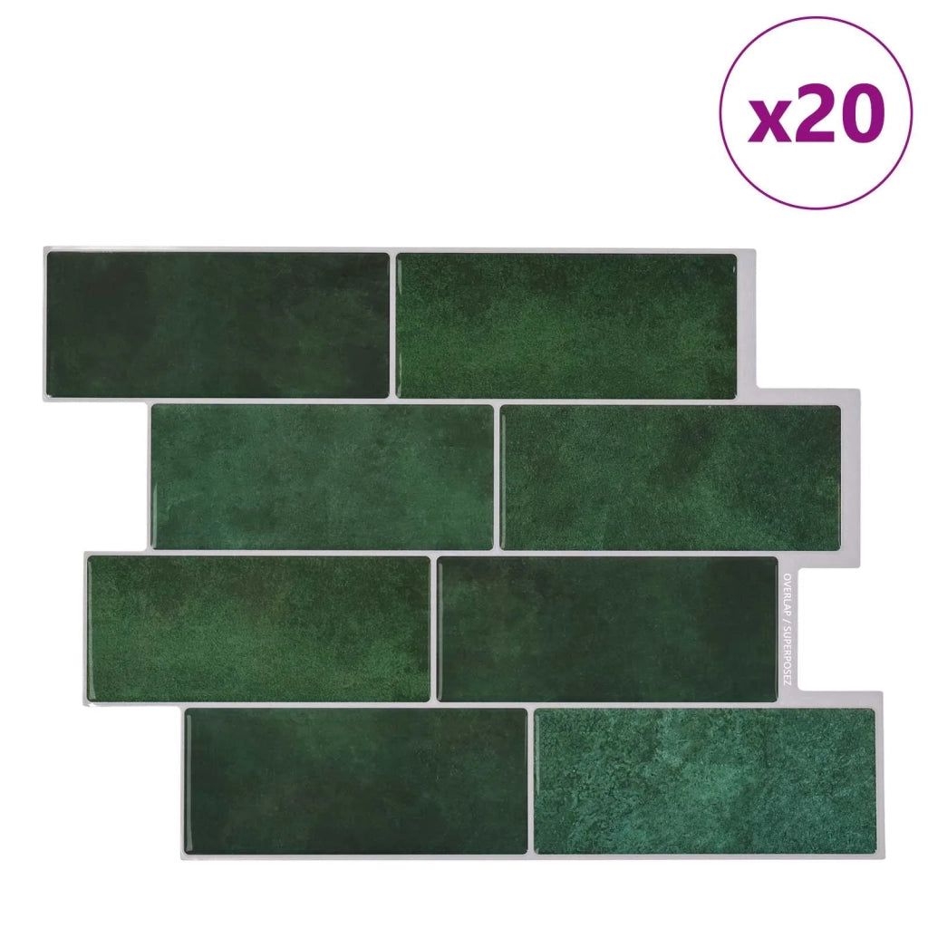 Piastrella subway 20 pcs Verde Scuro 29 x 21 cm 42046142