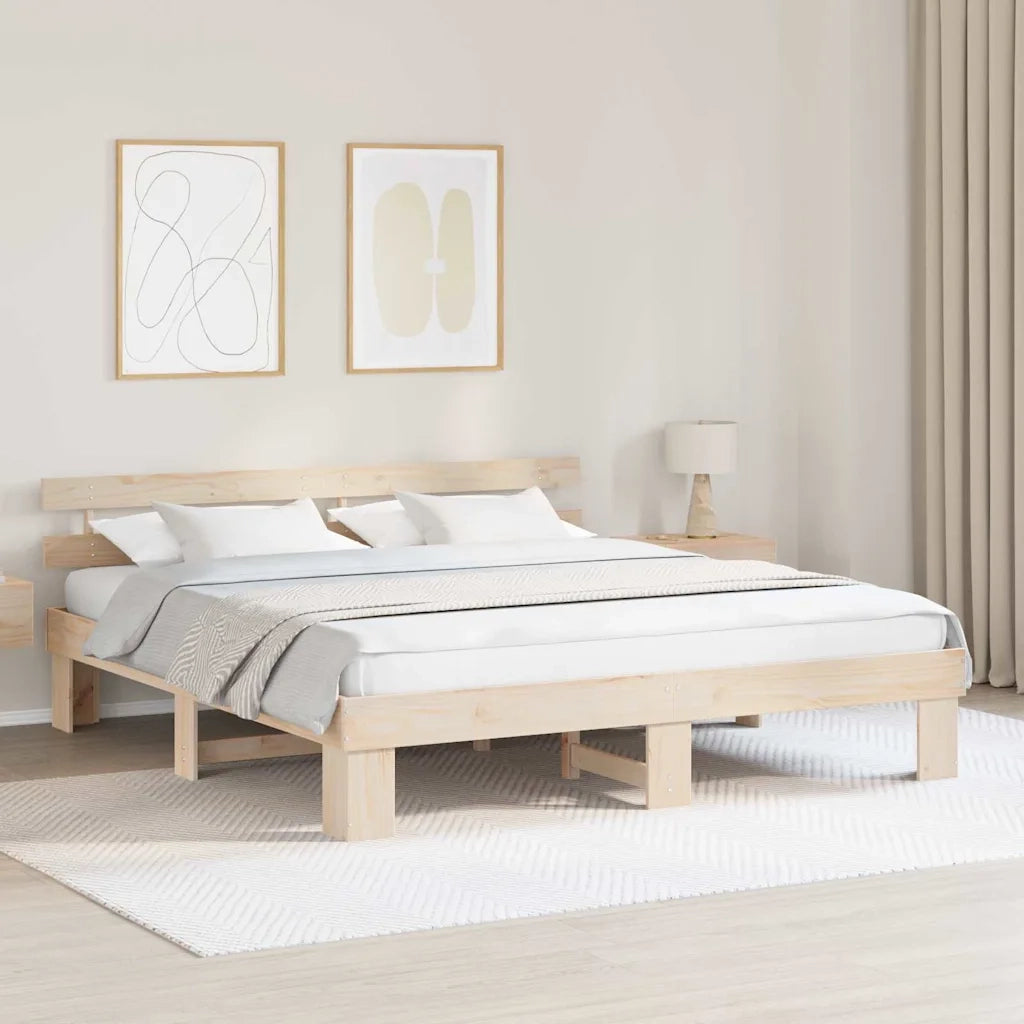 Letto matrimoniale | Letto per adulti | Struttura del letto Naturale 200 x 200 cm Pino massello