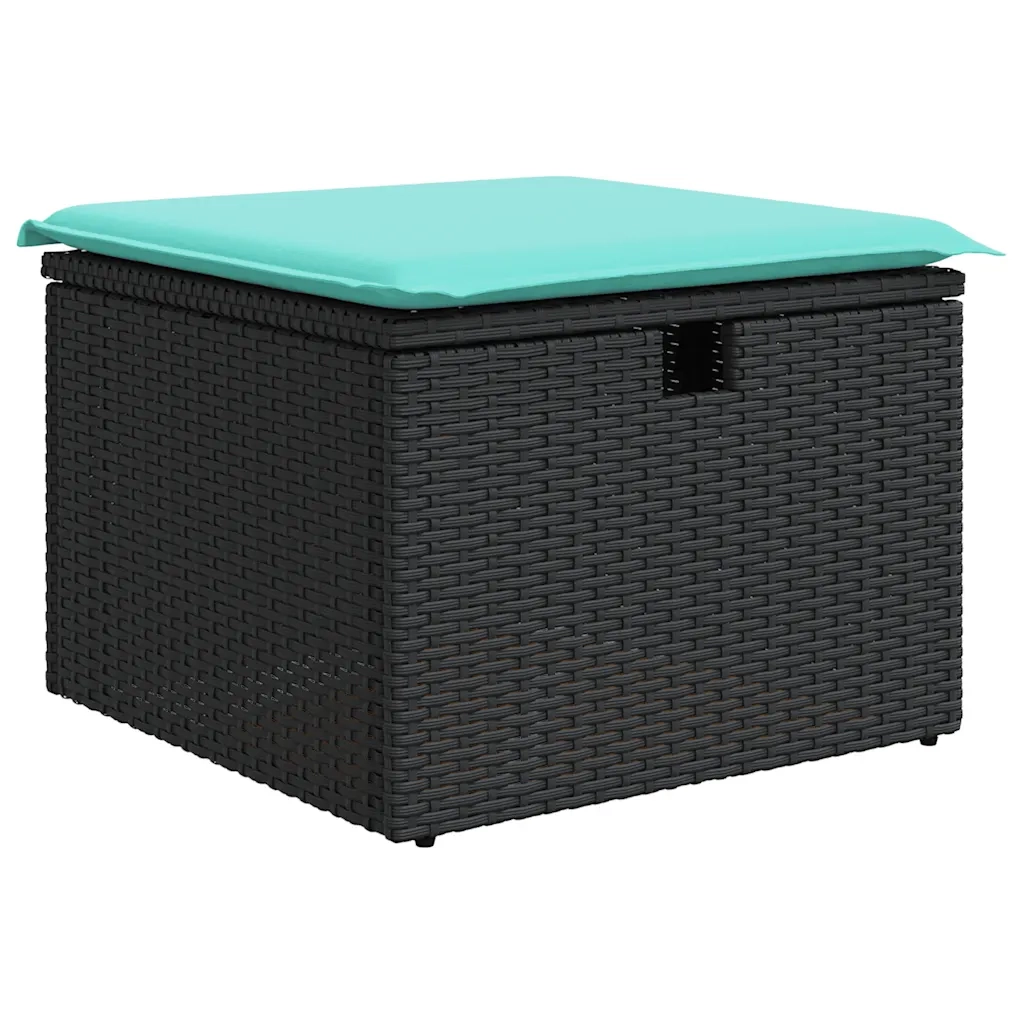 Set Divani da Giardino con Cuscini 7pz Nero Polyrattan 3325816