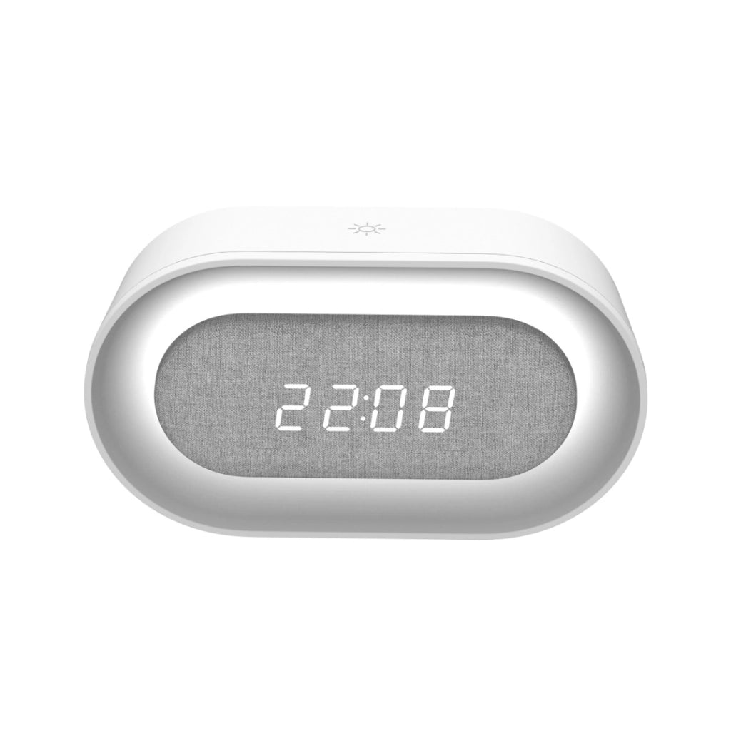 Lampada notte LED con sveglia e orologio bianca Polux 328137