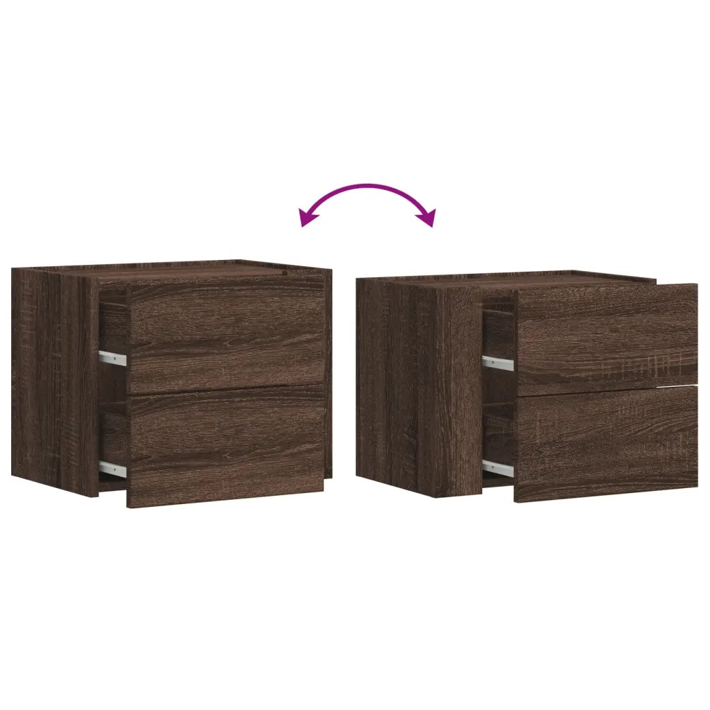 Comodino a Muro Rovere Marrone 45x30x35 cm 848337