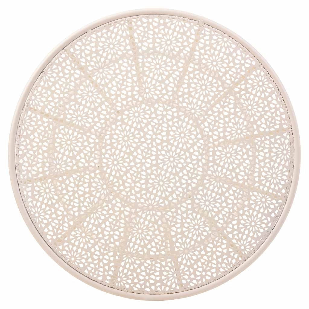 Tavolino in ferro battuto bianco 50x50x58