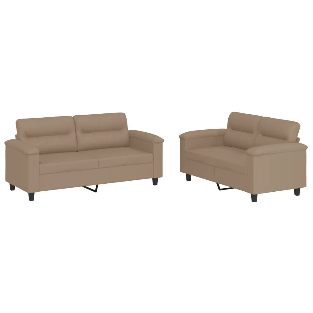 Set di Divani 2 pz con Cuscini cappuccino in Similpelle 3202366