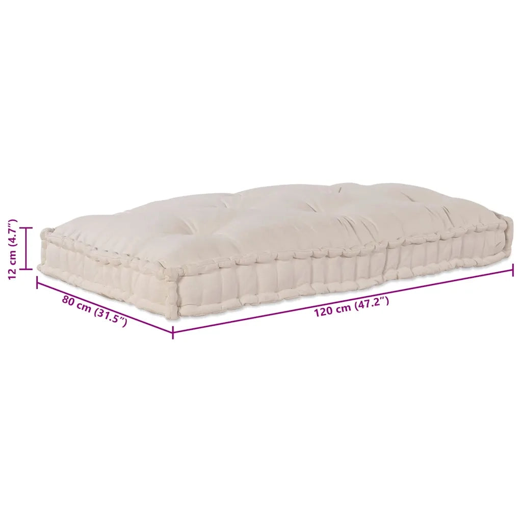 Cuscino per Divano Pallet Crema 120 x 80 x 12 cm Tessuto 4019082