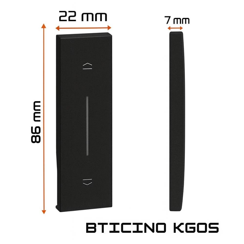 Bticino living now cover illuminabile 1 modulo per pulsanti e tapparelle *** colore nero, confezione 1