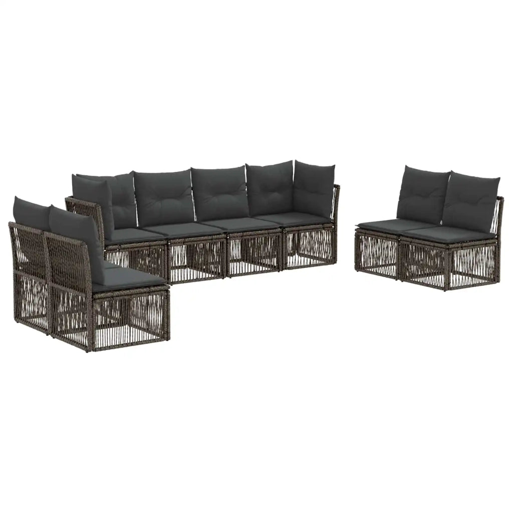 Set Divano da Giardino 8 pz Grigio polyrattan 3434171