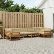 Set di divani da esterno con cuscino 7 pcs Naturale e Beige 3382871
