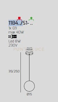 SOSPENSIONE OTTONE SAT. 1 LUCE VETRO BRONZO 1184OS-S1-BR