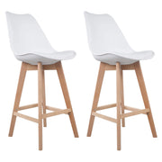 Set di 2 sgabelli scandinavi SVEN bianchi con cuscino