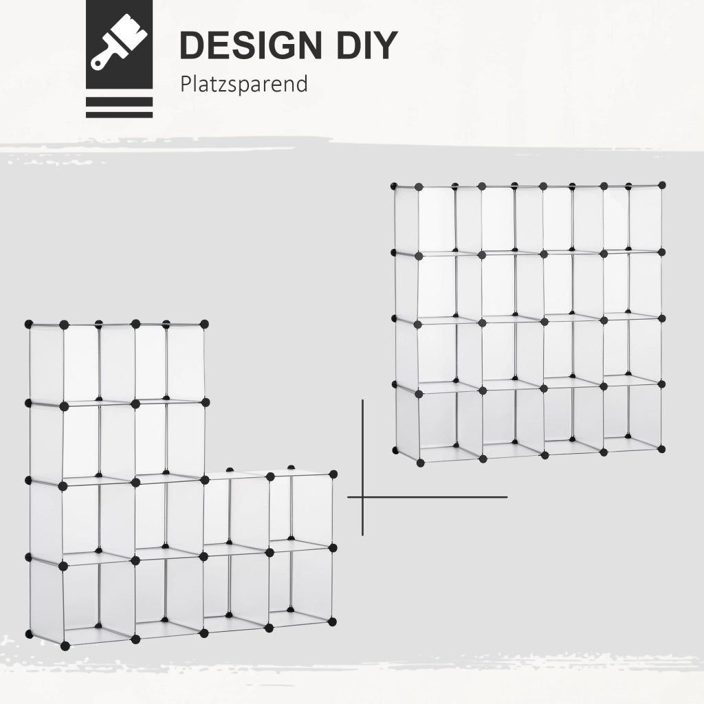 Scaffale Modulare 16 Cubi ¨C Xylo ¨C Nero e Bianco