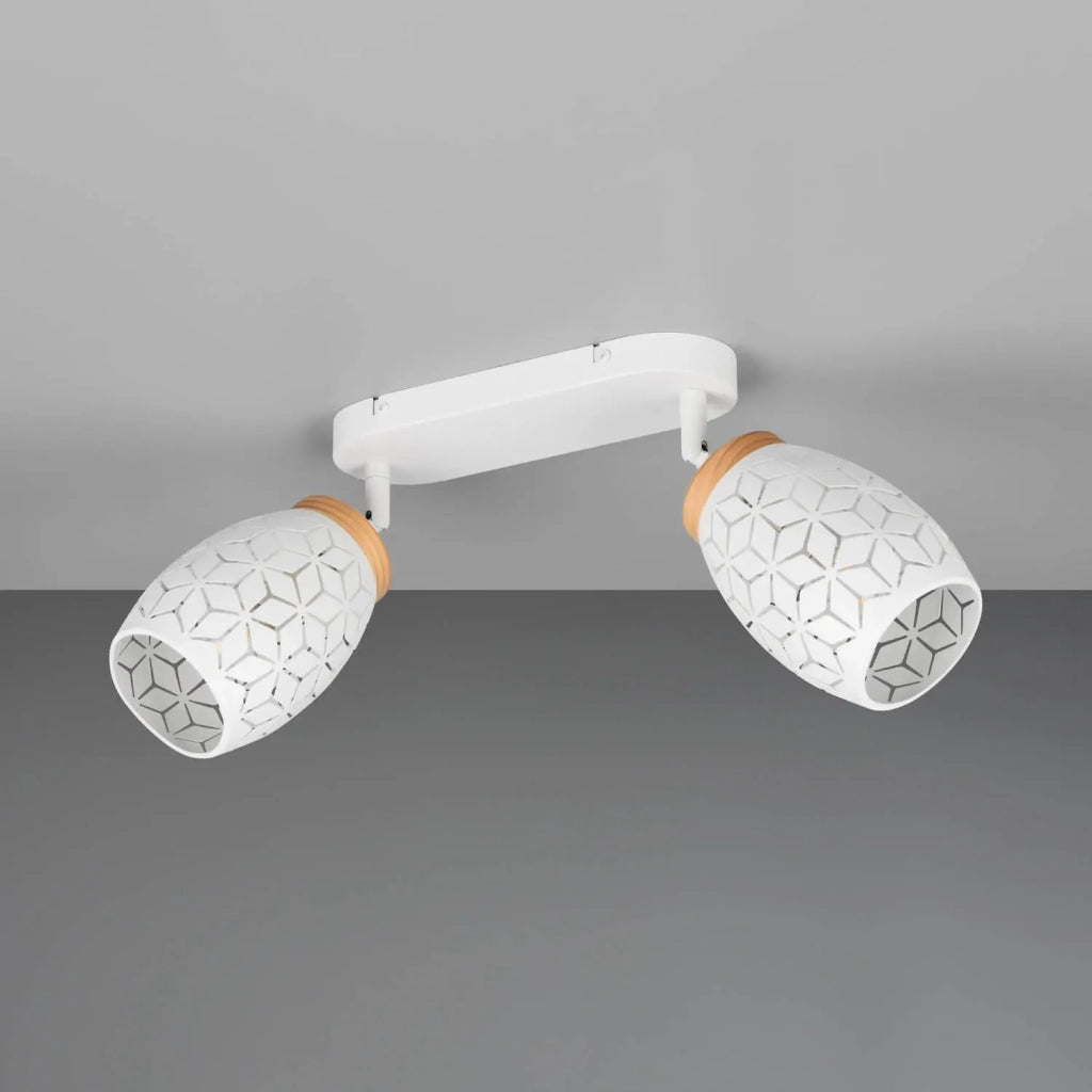 LÚZETE - SPOT DA SOFFITTO/PARETE 2 LUCI METALLO BIANCO E14 BIRKITA