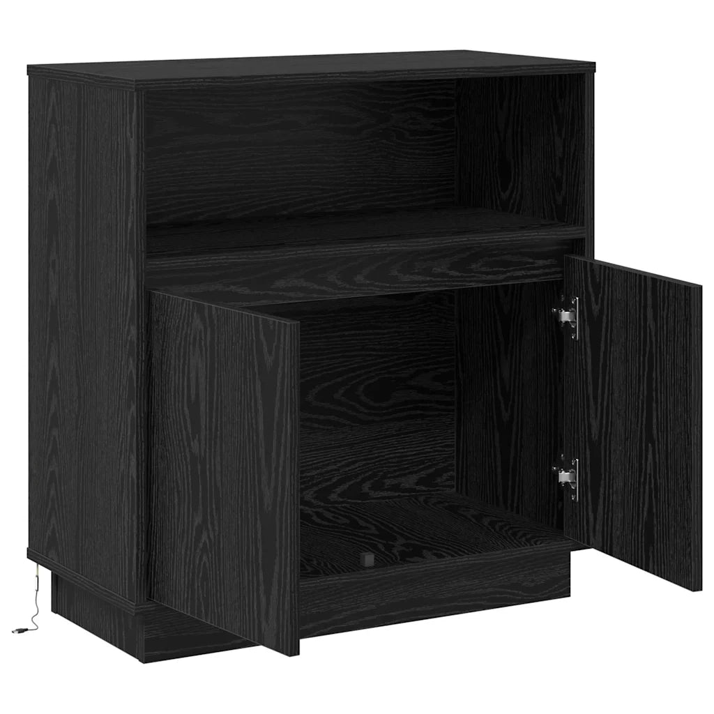 Madia LED Rovere Nero 71 x 34,5 x 75 cm Legno multistrato 869651
