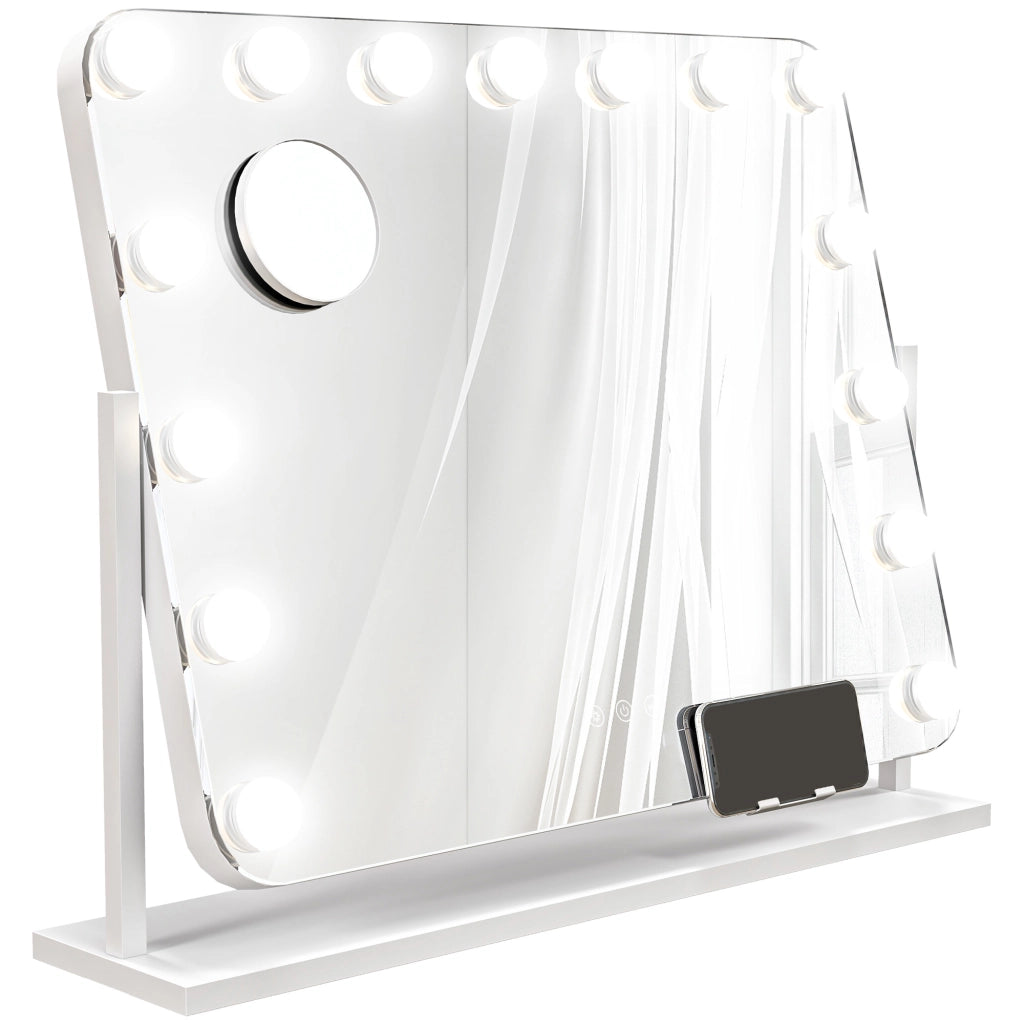 Specchio Trucco LED con Ingrandimento ¨C Xylo ¨C Rotazione 360¡ã USB 63x50cm