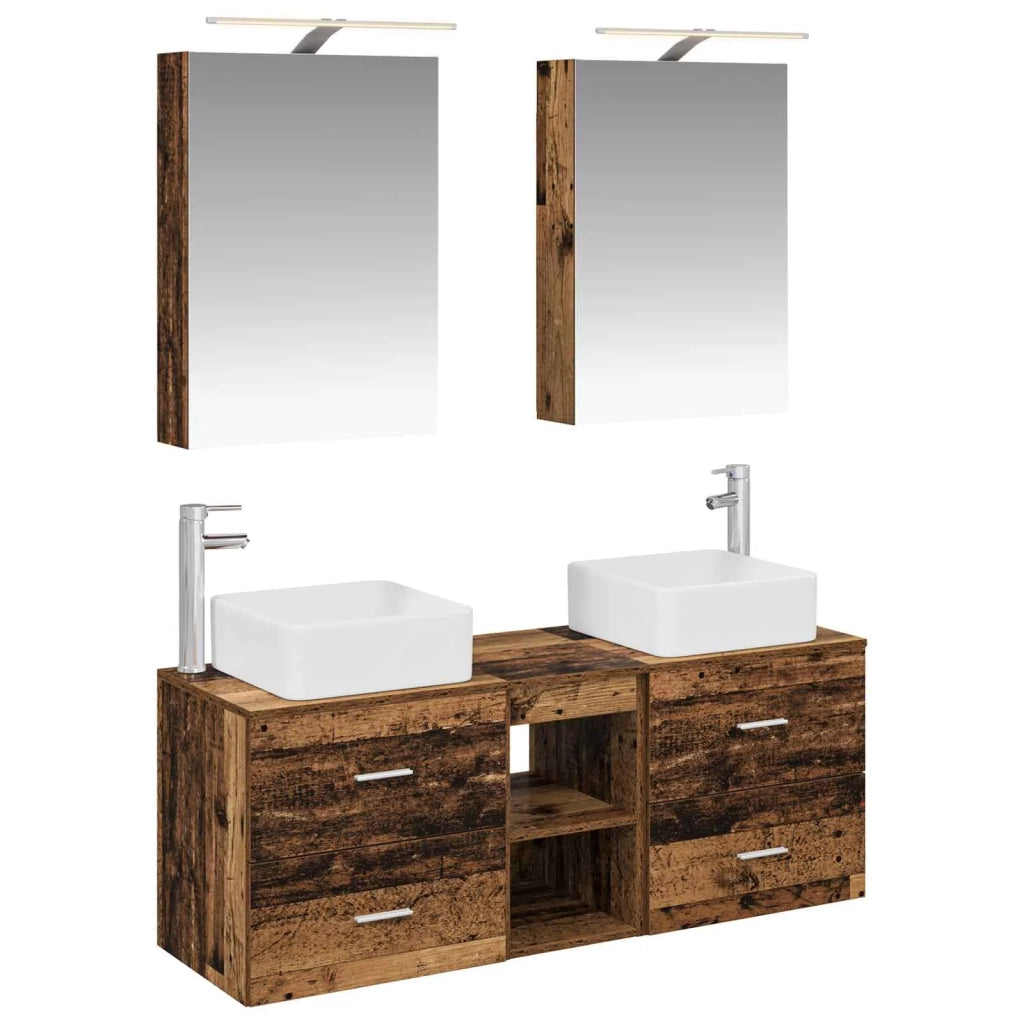 Set di mobili per il bagno 5 pz Legno antico 3406757