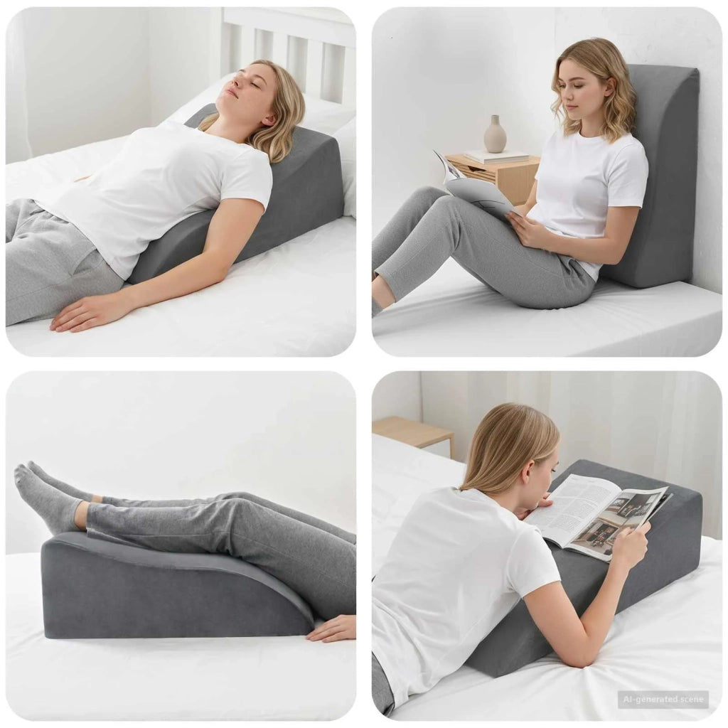 Cuscino per Gambe Grigio 68 x 40 x 18 cm Schiuma PU 42020189