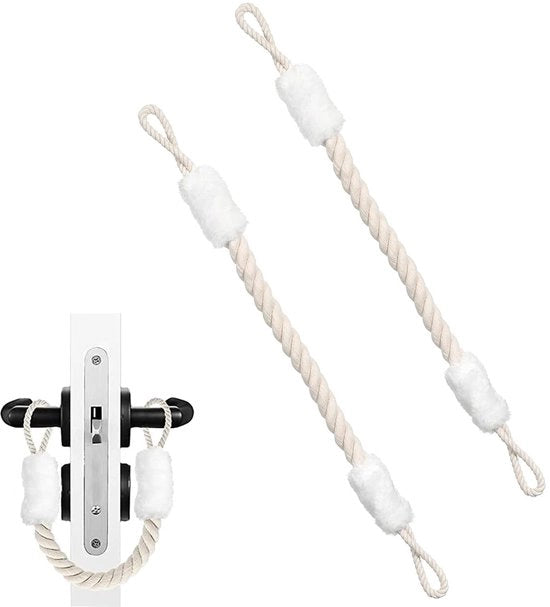 Set di 2 cordoni per porte in cotone e poliestere - 60 cm - Stopper per porte - Protezione per bambini - Protezione per le dita