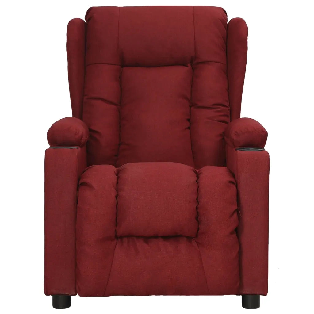 Poltrona Reclinabile in Tessuto Rosso Vino 339051