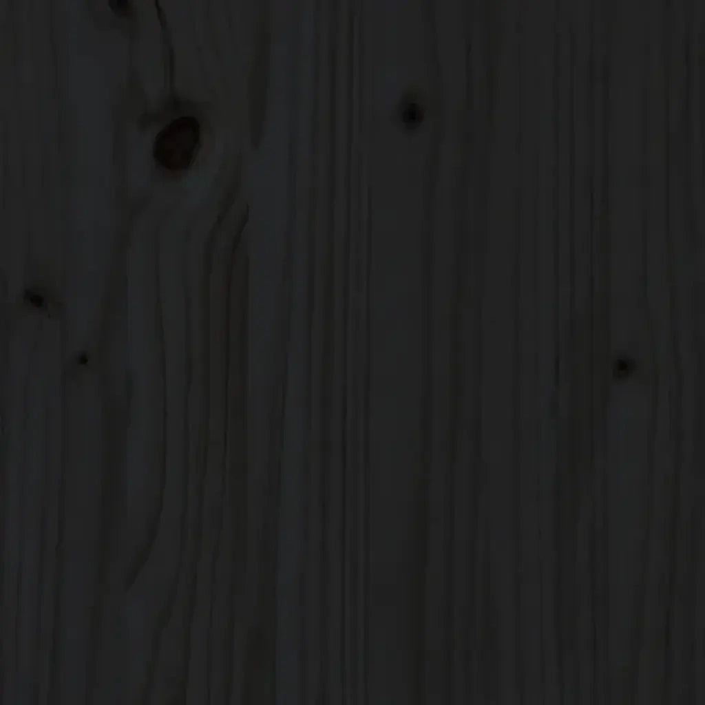 Testiera | Testata per Letto Nera 123,5x3x81 cm in Legno Massello di Pino