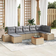 Set Divano da Giardino 8 pcs beige e grigio chiaro