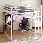 Letto a soppalco - Xylo - 140x200 cm LED bianco