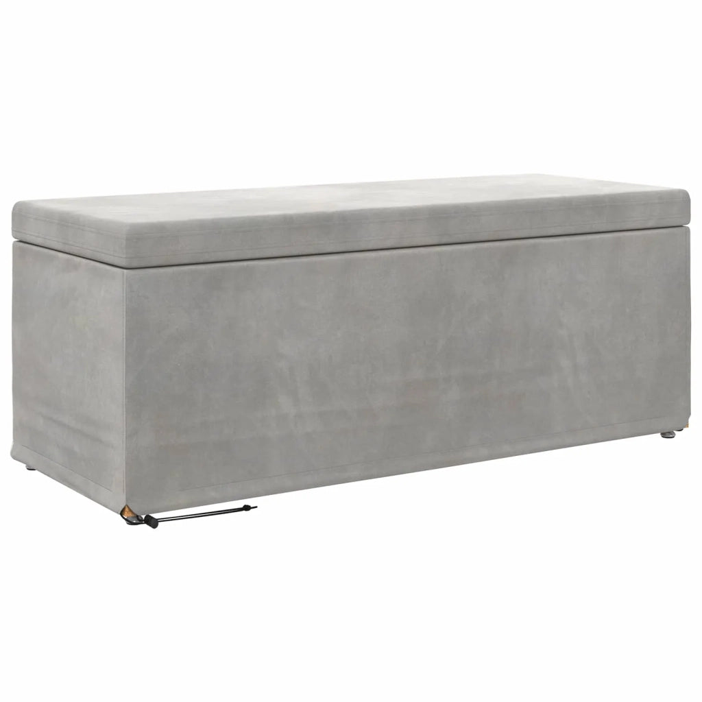 Pouf Grigio chiaro Velluto e Legno Ingegnerizzato 876795