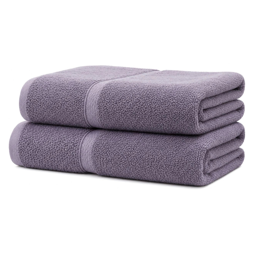 Sanonefa, set di Asciugamani 100% Cotone set da 2, Viola Lilla