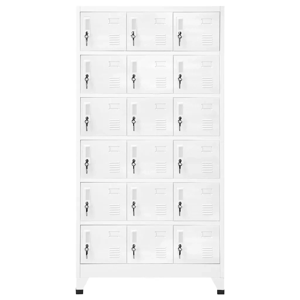 Armadietto a Chiave a 18 Scomparti in Metallo 90x40x180 cm 245966