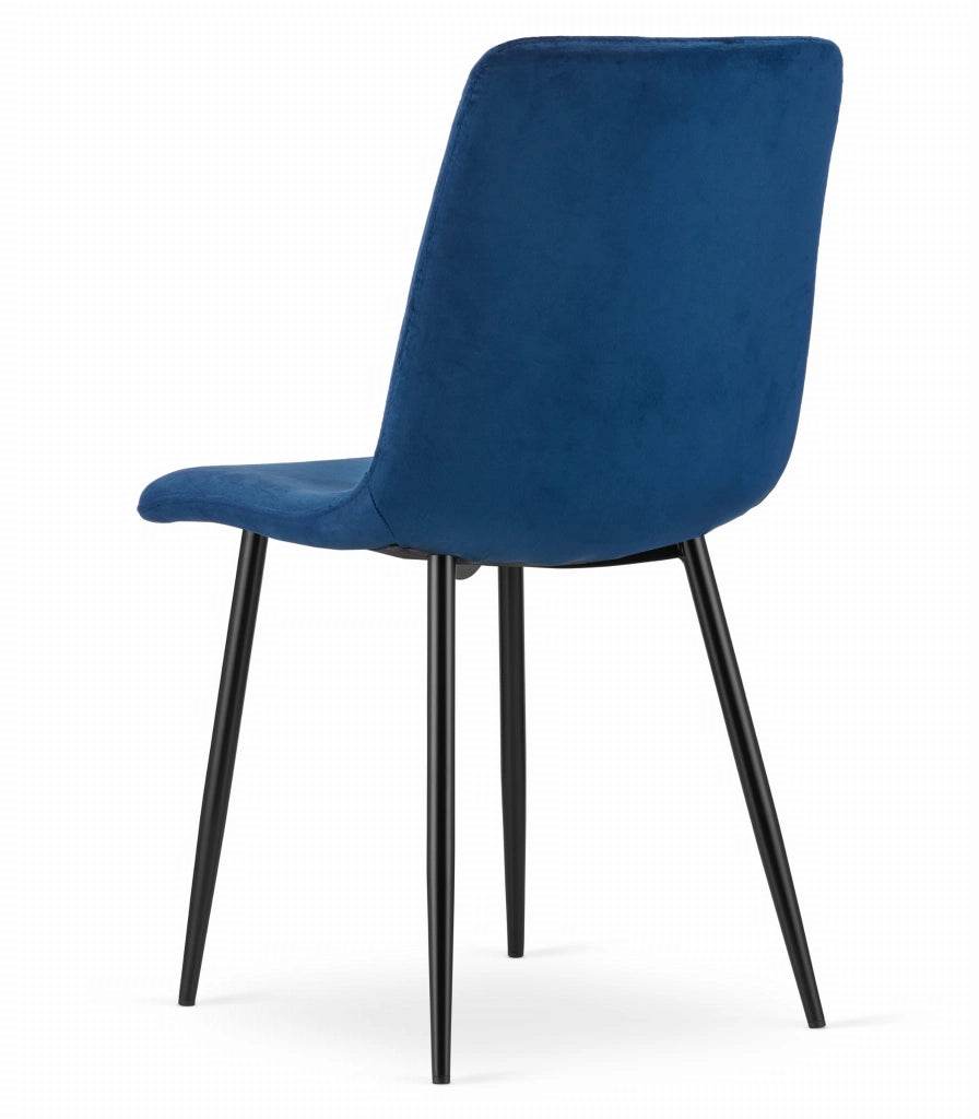 Sedia VALORA TURIN - Design ergonomico in velluto blu navy x 1