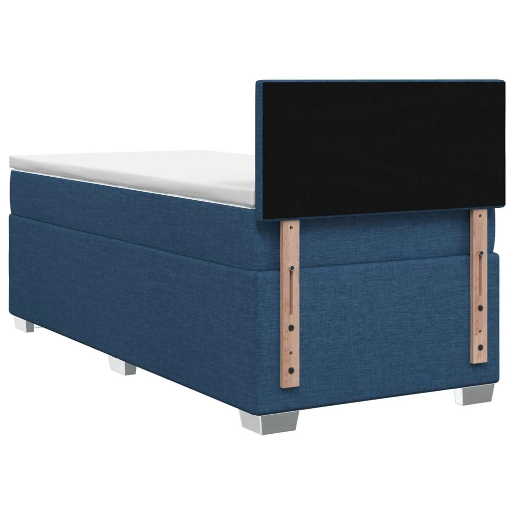 Letto con Box Spring, Materasso e LED Blu 90 x 200 cm Tessuto 3451860
