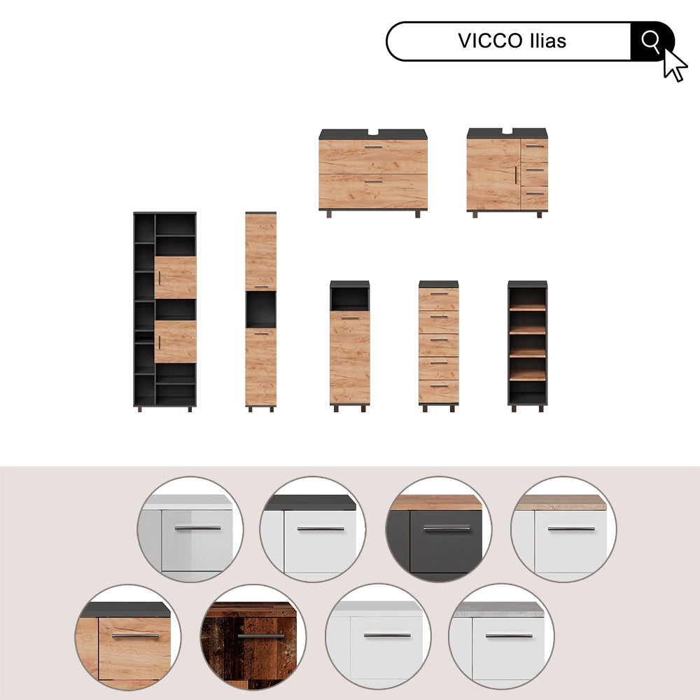Vicco Set di mobili da bagno Bianco 4 parti