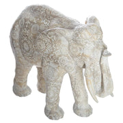 Elefante in resina effetto legno sbiancato da 15 cm