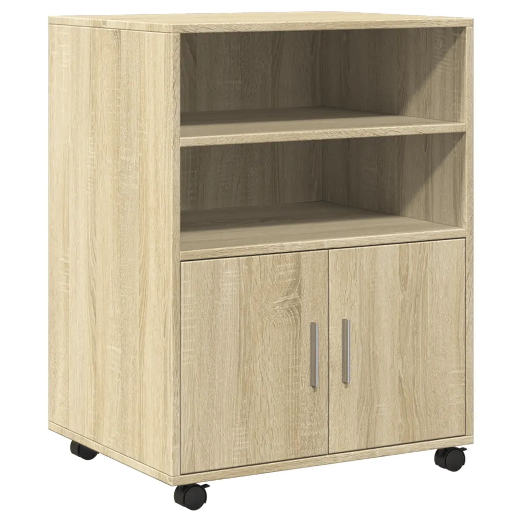 Mobiletto con Ruote Rovere Sonoma 60x48x81 cm in Truciolato CFW8520638
