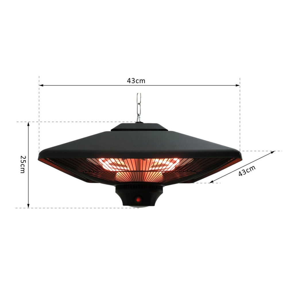 Riscaldatore a Infrarossi 2000W con Telecomando ¨C zephmum ¨C Nero