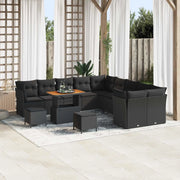 Set Divano da Giardino 13 pcs Nero polyrattan 3361544