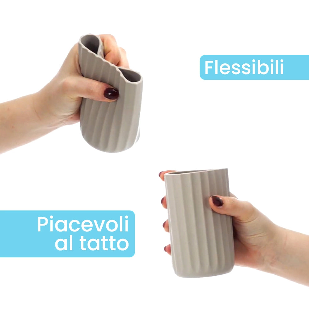 Portaspazzolino tortora in gomma termoplastica - Gummy