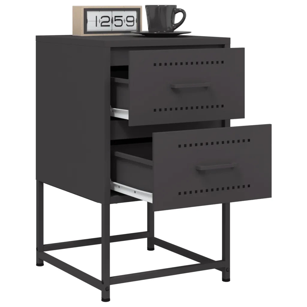 Comodini 2 pz Neri 36x39x60,5 cm in Acciaio 846459