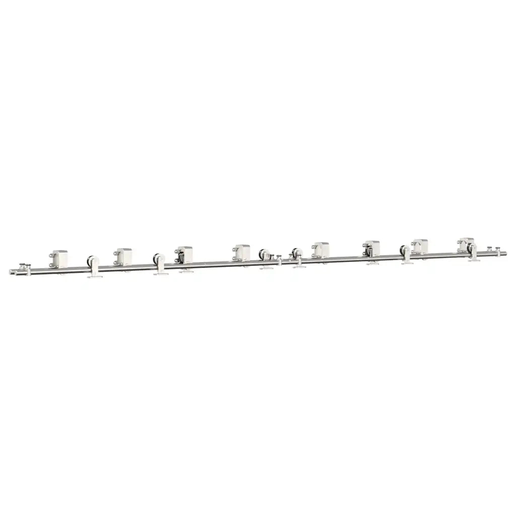 Kit Binari Porta Scorrevole 366 cm Acciaio Inossidabile Argento