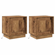 Set di 2 Comodini | Armadio da Notte | Mobiletto da notte Legno vecchio 44 x 34,5 x 45 cm