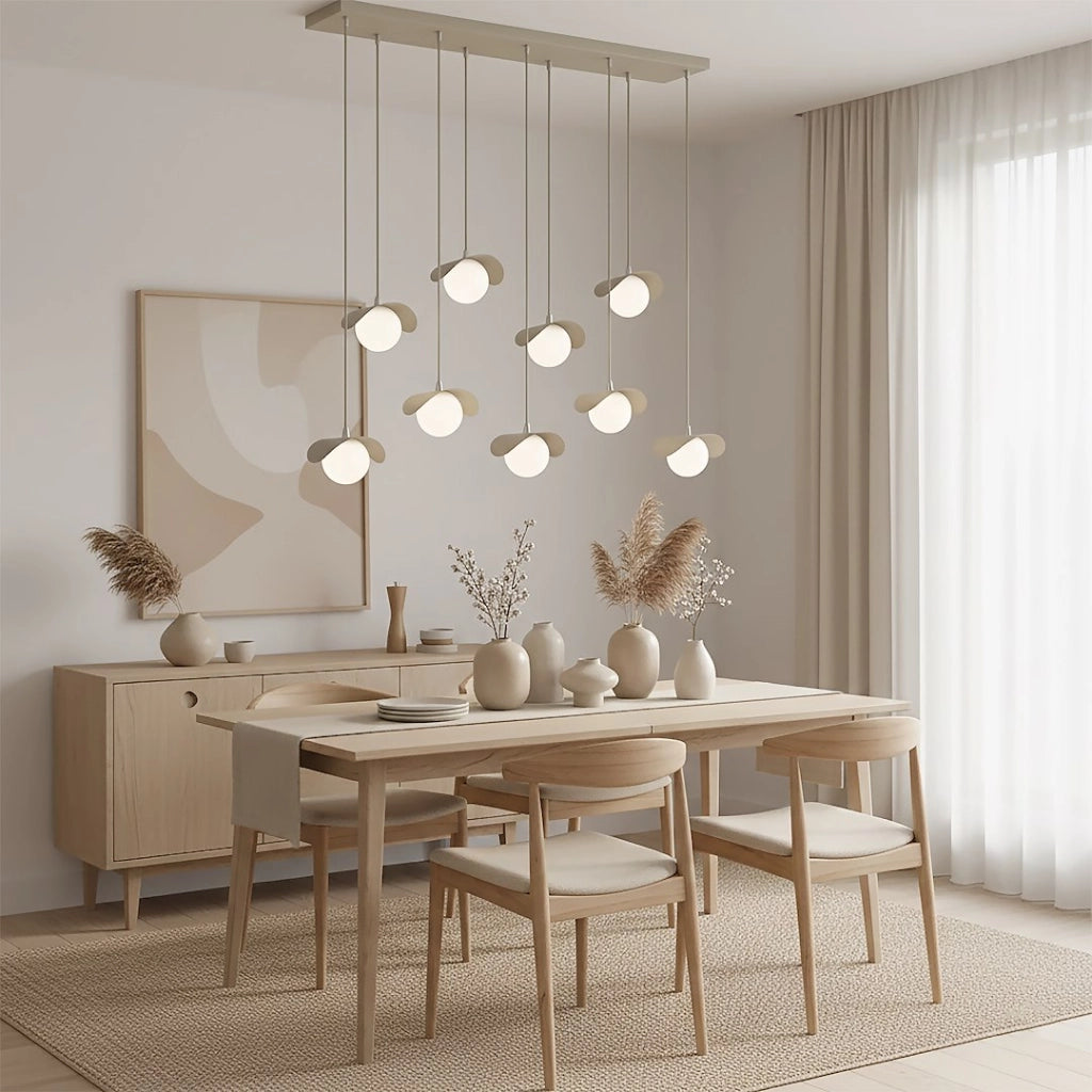 Lampada a sospensione RITUAL beige-bianca 9xG9 Emibig