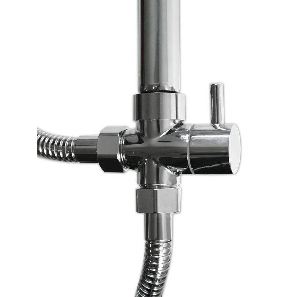 Trade Shop - Colonna Doccia Kit Saliscendi Soffione Fisso Doccetta Multigetto 69128 Portasapone -