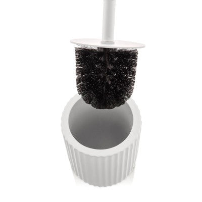 Scopino wc bianco in ceramica soft touch con setole nere Spring